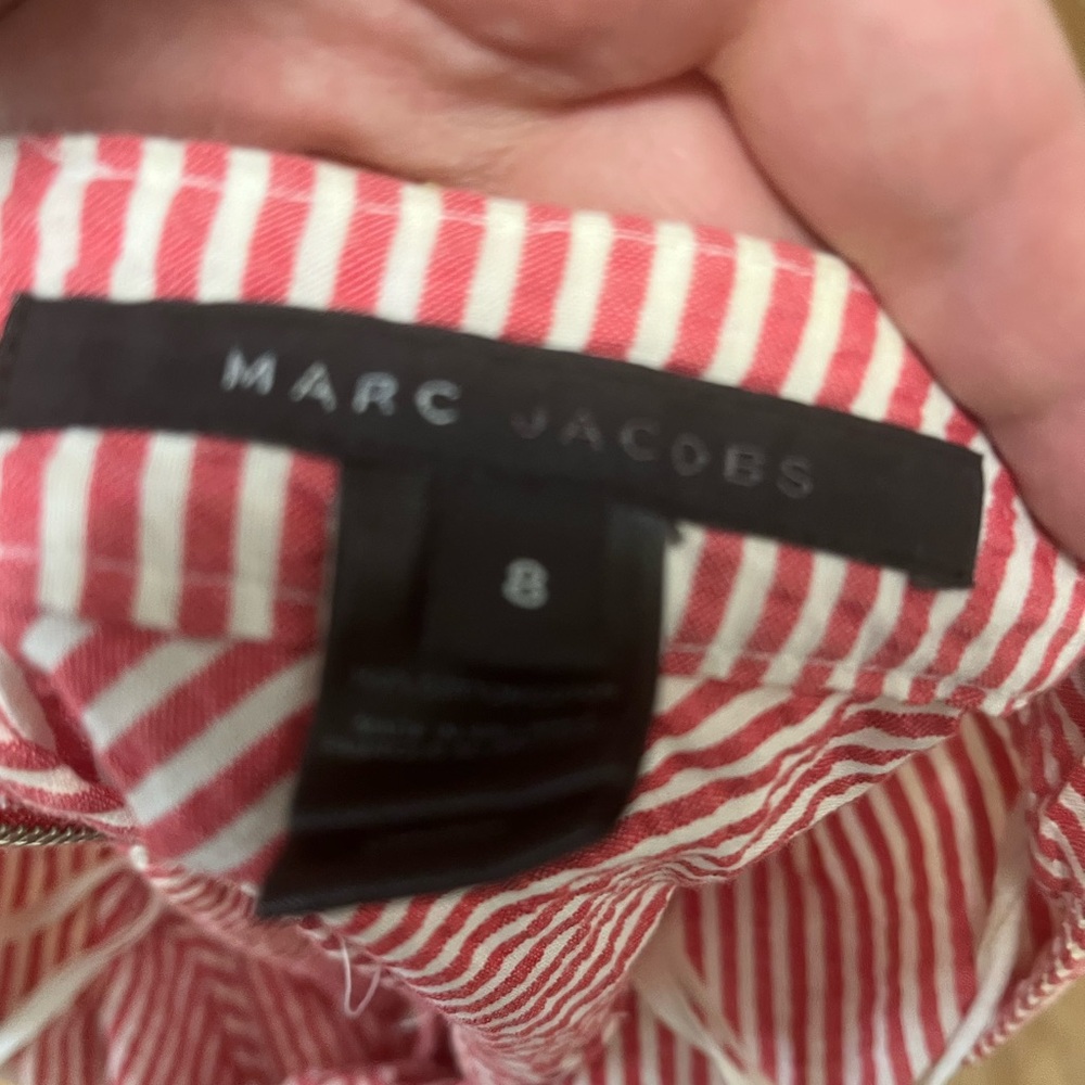 Marc Jacobs - Red & White Striped Seersucker Halter A-Line Dress - Picture 8 of 9